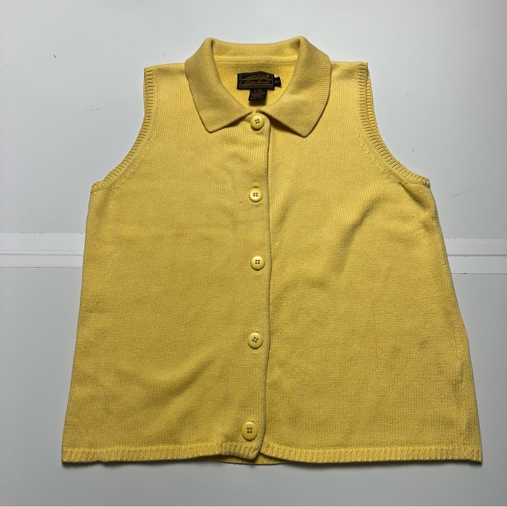 Cotton Textured Knit Polo Sweater Vest | Sleeveless Preppy Golf · Eddie Bauer